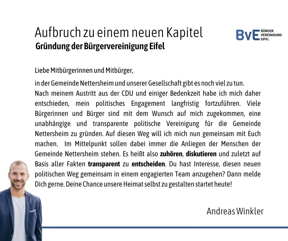 Gründung der Bürgervereinigung Eifel