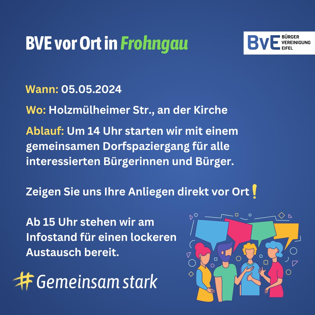 BVE vor Ort in Frohngau und Buir