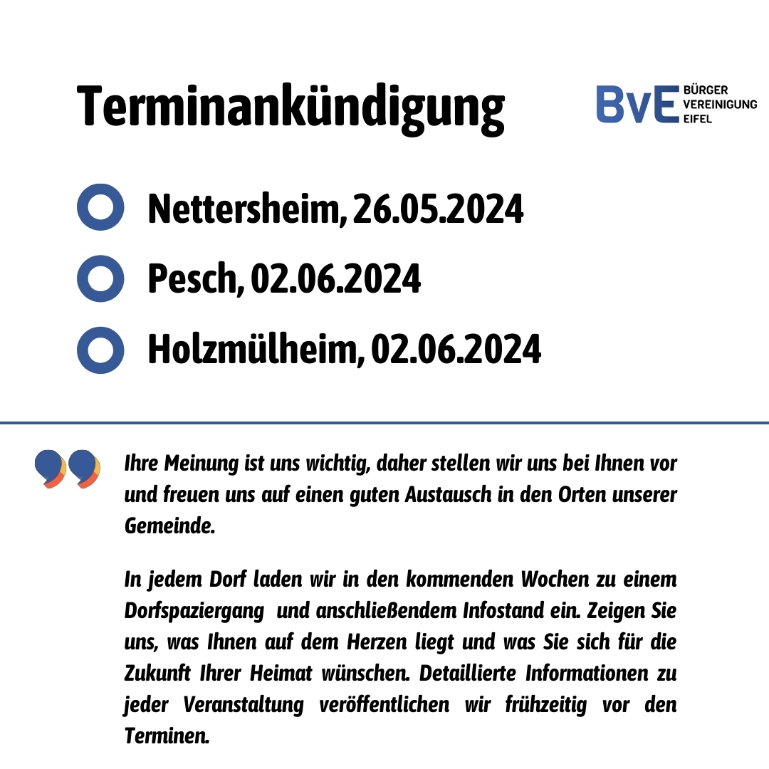 Terminankündigungen
